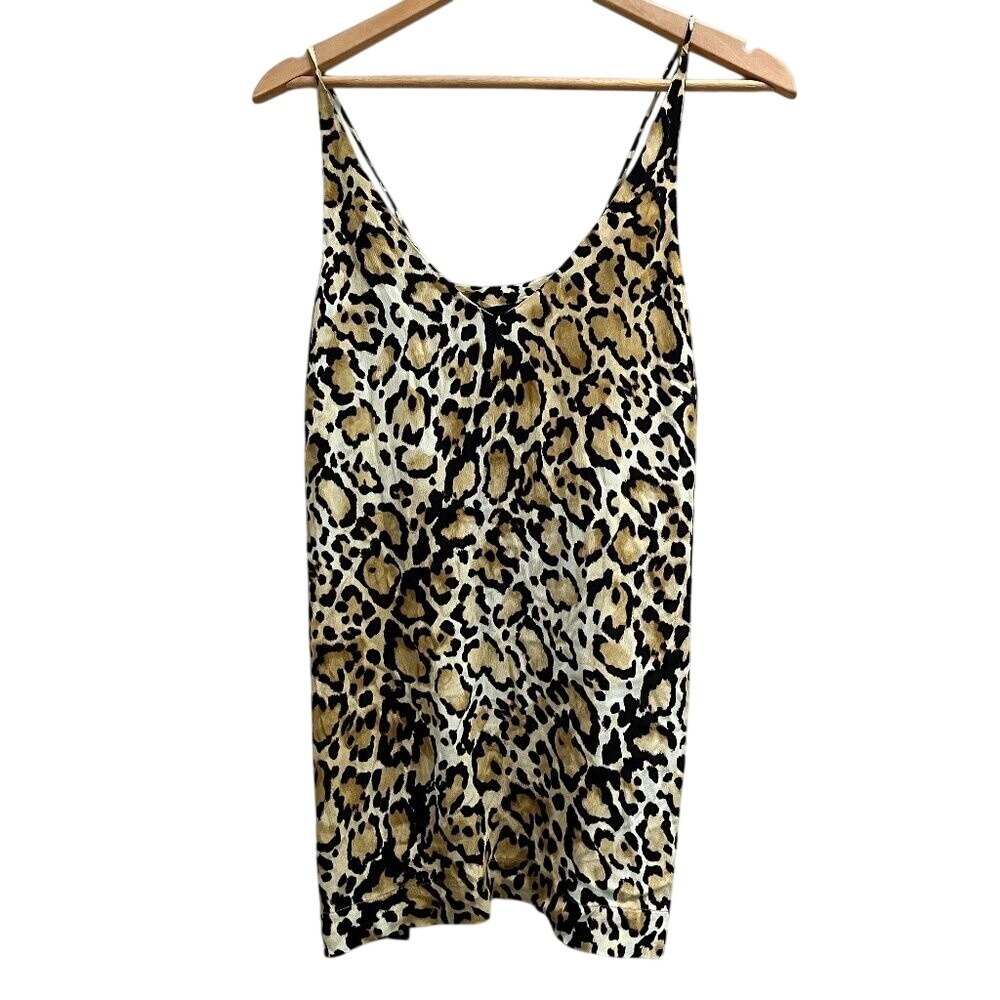 NEW‎ Fifteen Twenty Leopard Print Side Slit Cami Tank Top Medium